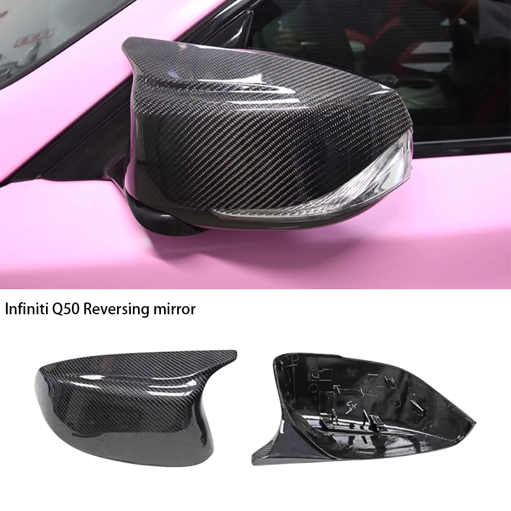 For Infiniti Q50 Style Carbon Fiber Reversing Mirror 2015-2023