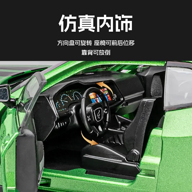 1:22 Dodge Challenger SRT Alloy Model Car Diecasts Metal Sports Alloy Car Model Simulation Sound Light Collection Boys Toy Gift