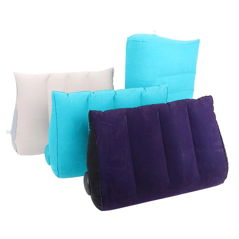 Inflatable Travel Triangle Pillow Multifunctional Body Pillow Lumbar Yoga Pillow PVC Flocking Positions Support Air Cushion