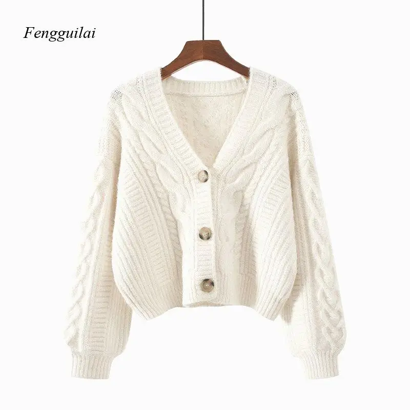 

Autumn Winter Fashion Cardigan Sweater Women Knitted Coats Female Solid Long Sleeve Casual Knit Jacket