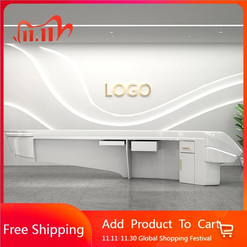 

Shop Shelves Reception Desks Modern Company Aesthetic Minimalist Desks Organizers Design Unique Escritorio Commercial Furniture