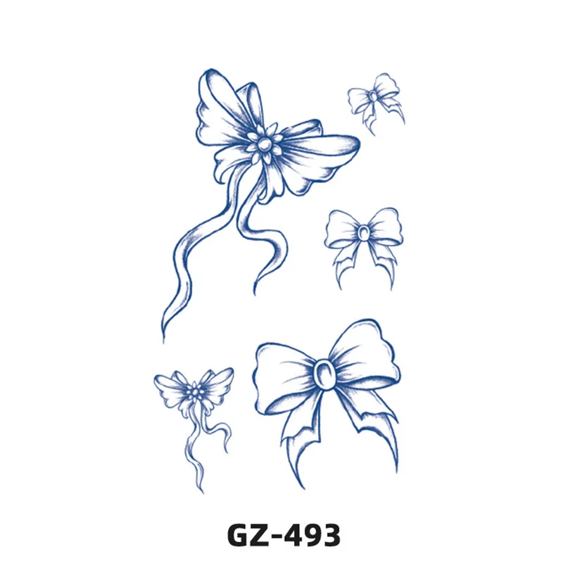 Цветочные татуировки-наклейки Большие черные цветы Насыщенные стили Легко чистится Водостойкий цветочный узор Дизайн Красота и здоровье