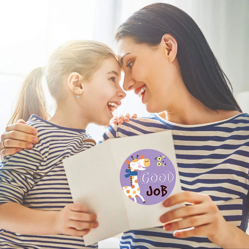 500 قطعة ملصقات الكرتون الحيوان لطيف أنماط مستديرة ختم Pasters للمدرسة مكافأة المعلم لوازم Photocard ديكور تسميات