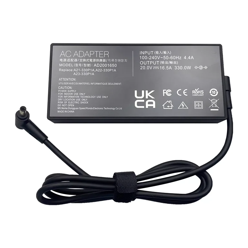 20V 16.5A 330W Laptop AC Adapter Charger For ASUS Laptop Power Supply 6.0x3.7mm A22-330P1A ADP-330GB B A21-330P1A A23-330P1A