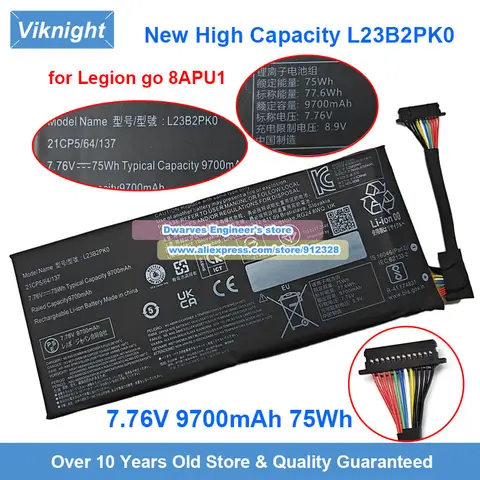 Nieuwe L23B2PK0 Batterij 7.76V 81Wh 77.6Wh Hoge Capaciteit voor Lenovo Legioen Gaan 8APU1 Handheld Gaming PC L23M2PK0 L23C2PK0