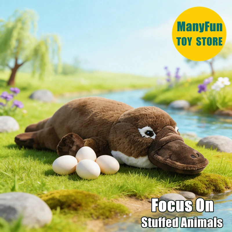 Platypus Plush Toy Realistic Duck-billed Platypus Plushie Lifelike Platypus Stuffed Animal Simulation Soft Doll Collectors