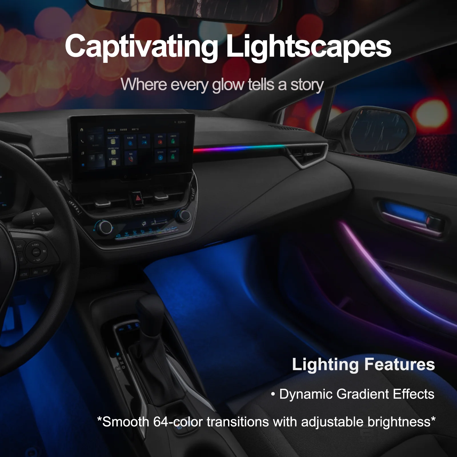 Custom Ambient Light Kit for 2019–2024 Corolla Levin and 2021–2024 Allion Ling Shang 1:1 OEM Mold, Vehicle-Specific Fit, Support