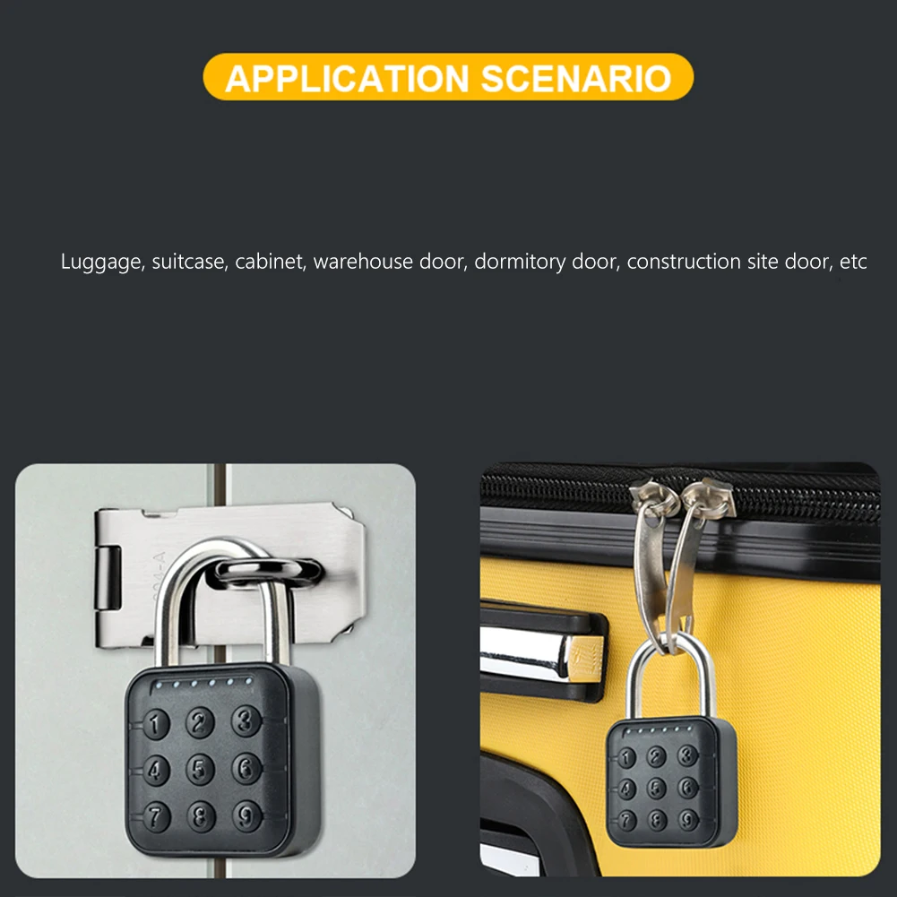 Anti Theft Padlock Keyless with Tuya APP Drawer Safety Lock Waterproof Battery-powered for Cabinet Backpack Offices Bicycles