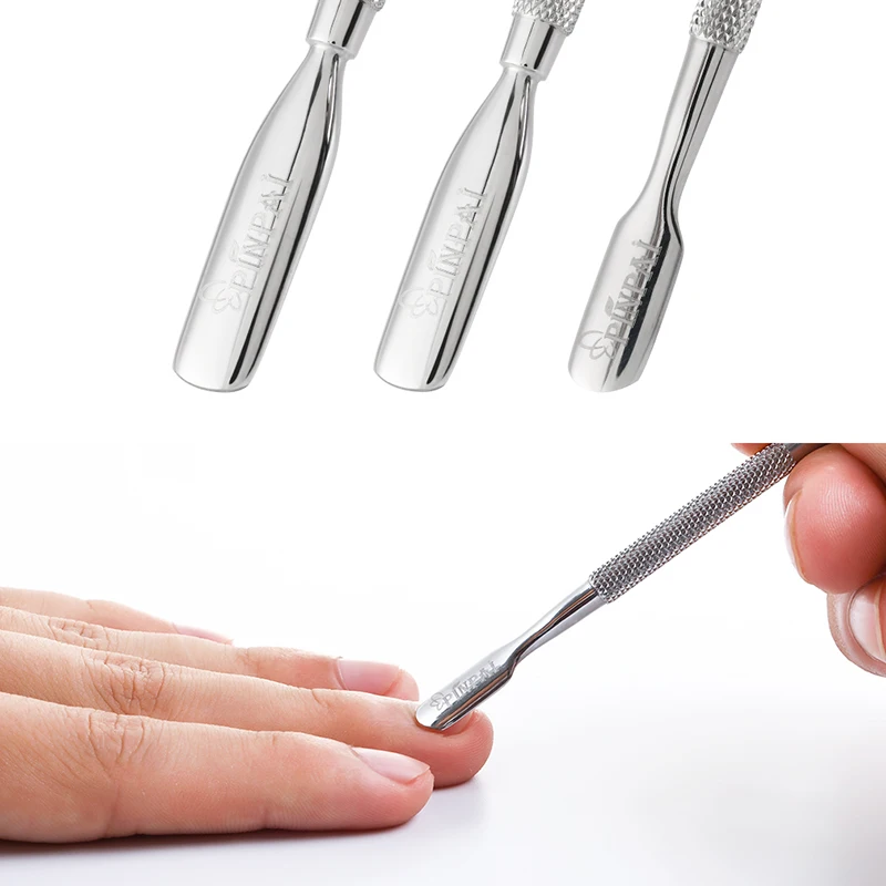 Double Sided Nail Cuticle Pusher Scraper Finger Dead Skin Nail Remover Stainless Steel Cleaner Manicure Pedicure Nail Art Tool