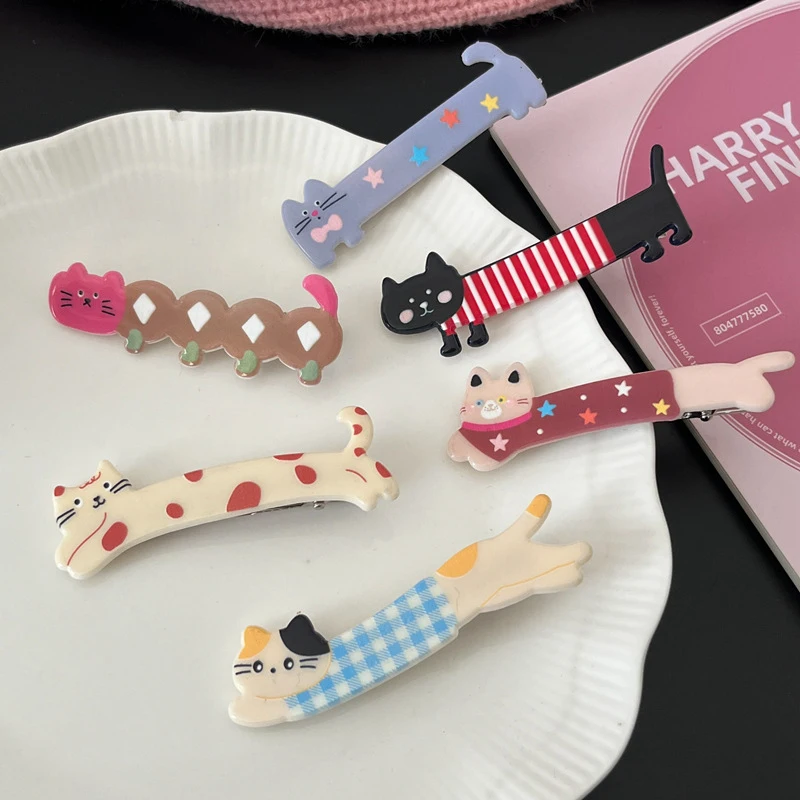 Cartoon Hair Clip Cute Cat Shape Side Bangs Clip Makeup Tools For Female Ladies Hairpin Girls Headwear Accessories Gifts