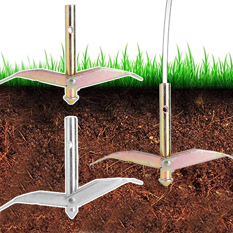 Steel Earth Anchor Heavy Duty  Rustproof Ground Stakes Windproof for Swing Set Camping and Garden Use