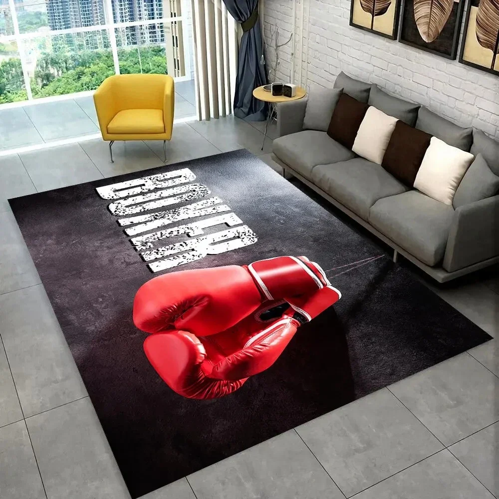 3D Boxing Gloves Boxer Fight Area Rug Large,Carpet Rug for Living Room Bedroom Sofa Doormat Decoration, Kids Non-slip Floor Mat