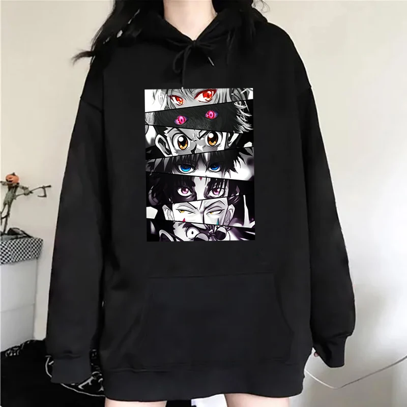 Funny Anime Eyes Printed Tops Harajuku Hoodie Fashion Sweatshirt Women Men Casual Pullover Hoodie