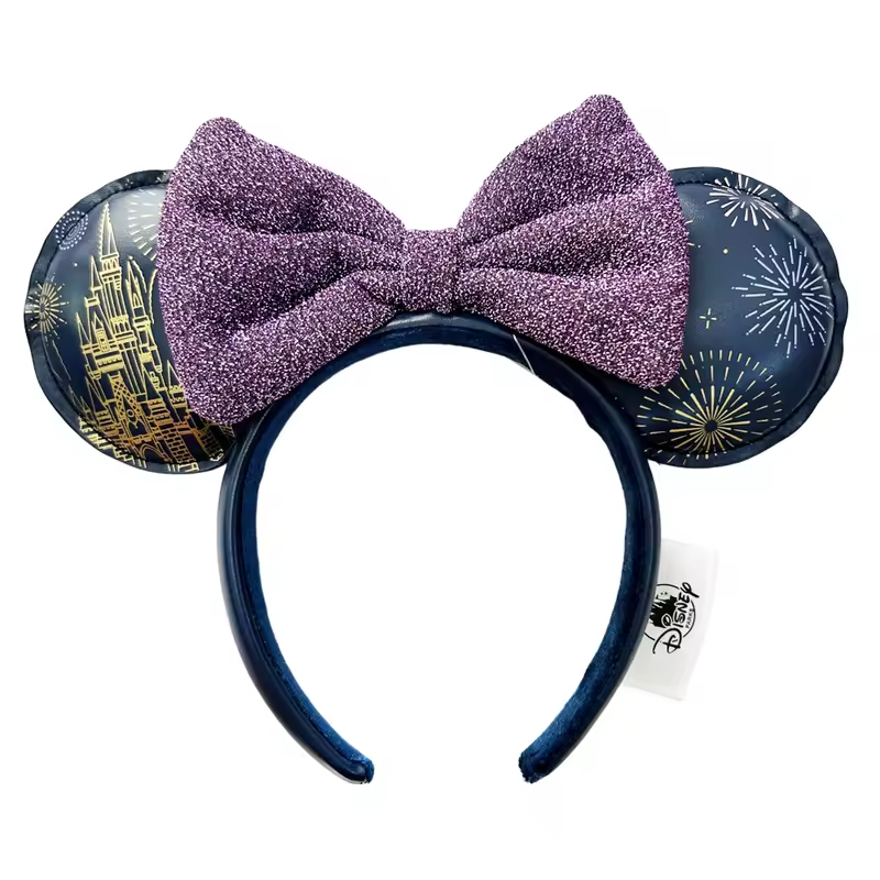 2026 Mickey Mouse Ears Headband 2025 Cinderella Rapunzel Princess Bow Minnie Ear Headwear for Adult Kids Holiday Hairband - Image 36