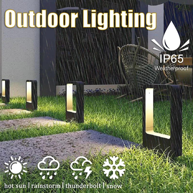 Outdoor Waterproof 10W LED Lawn Lamp Modern Aluminum Pillar Garden Light Villa Courtyard Landscape Lighting Lawn Bollards Lamps