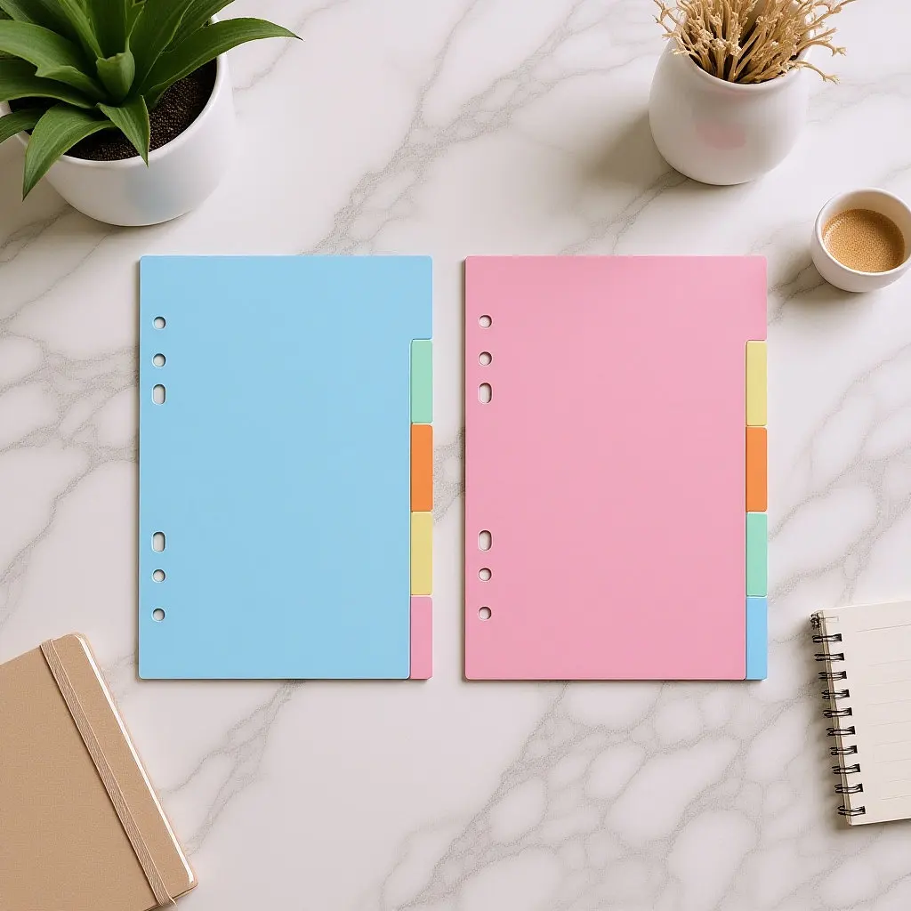 

10Pcs Plastic Divider Tabs Index Labels Binder Dividers Transparent for A5 Notebook Planner Work School Office Use