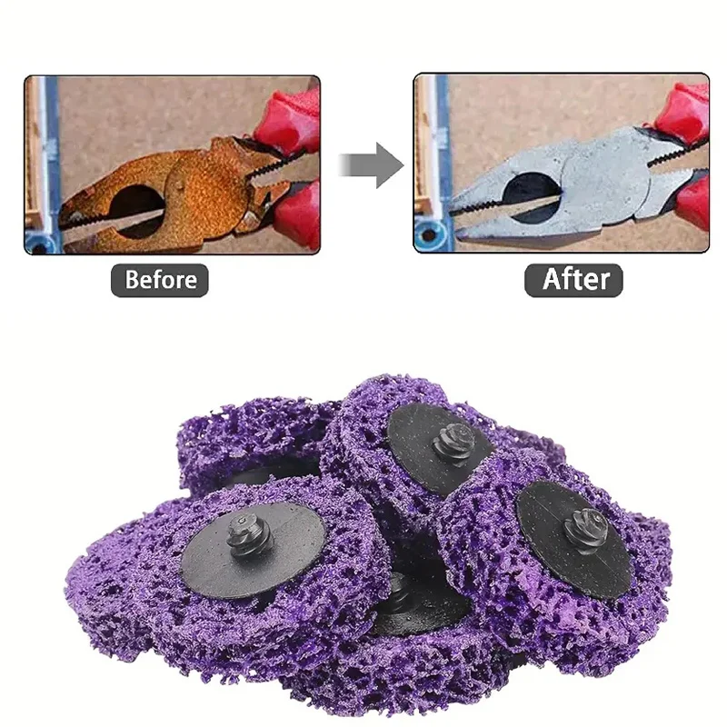 Roda de polimento com suporte, disco de moagem, roda de decapagem, limpar e remover tinta, 2 polegadas, 10 PCs, 21PCs