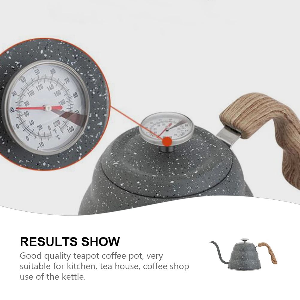 

Температура, кофейник, термометр, чайник из нержавеющей стали, узкий носик, легко чистится, кухня, чайный домик, кофейня, медленный