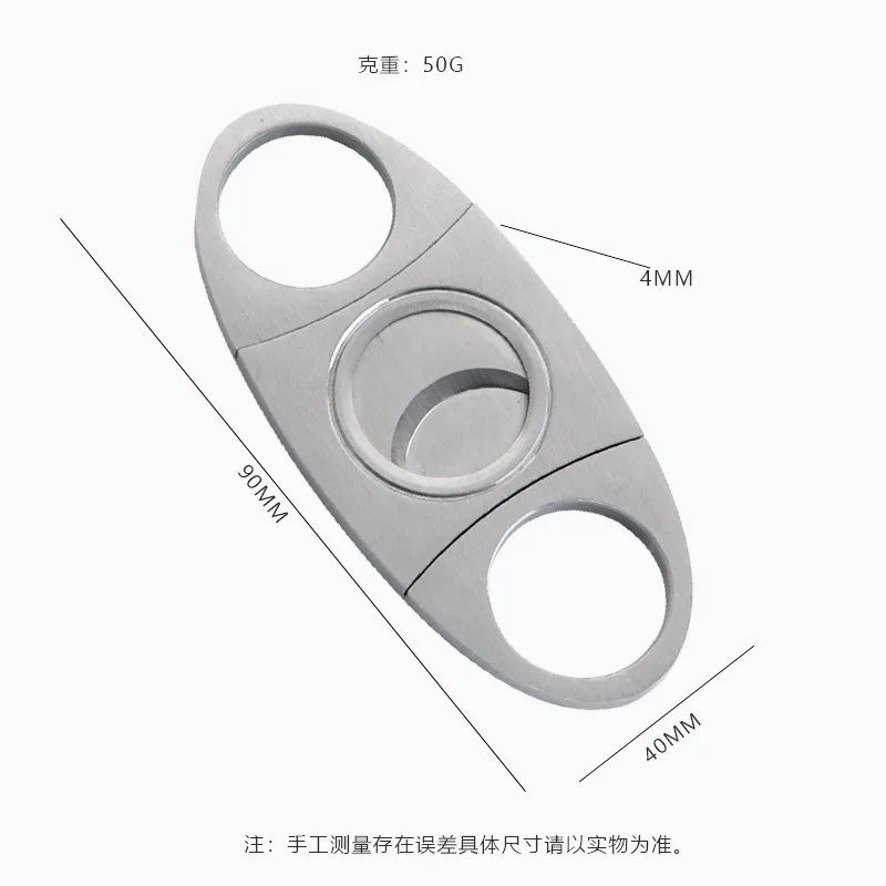 2Pcs Stainless Steel Cigar Cutter Metal Classic Cutters Guillotine Cigar Scissors Gift Puncher Cutting Knife Cigar Accessories image 3