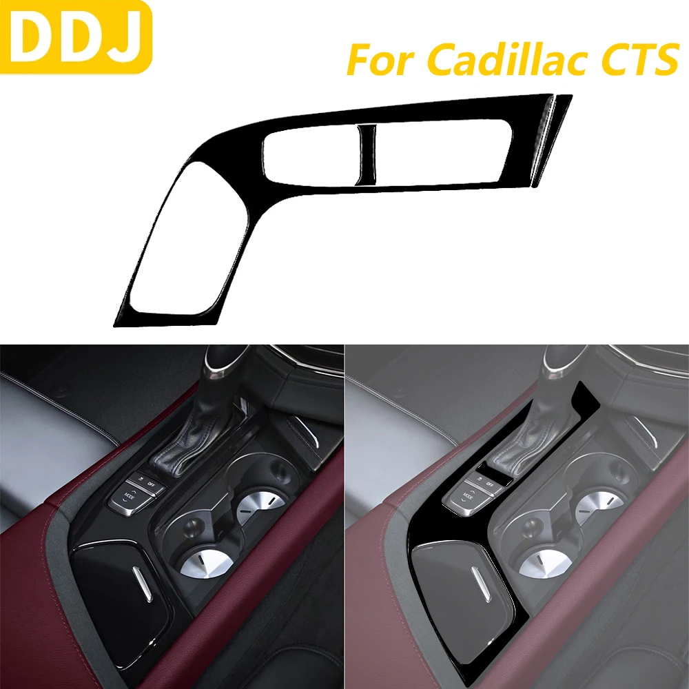 

Для Cadillac CTS 2014-2019 Piano Black центральная рамка переключения передач, накладка на панель, автомобильные аксессуары, наклейка для украшения интерьера
