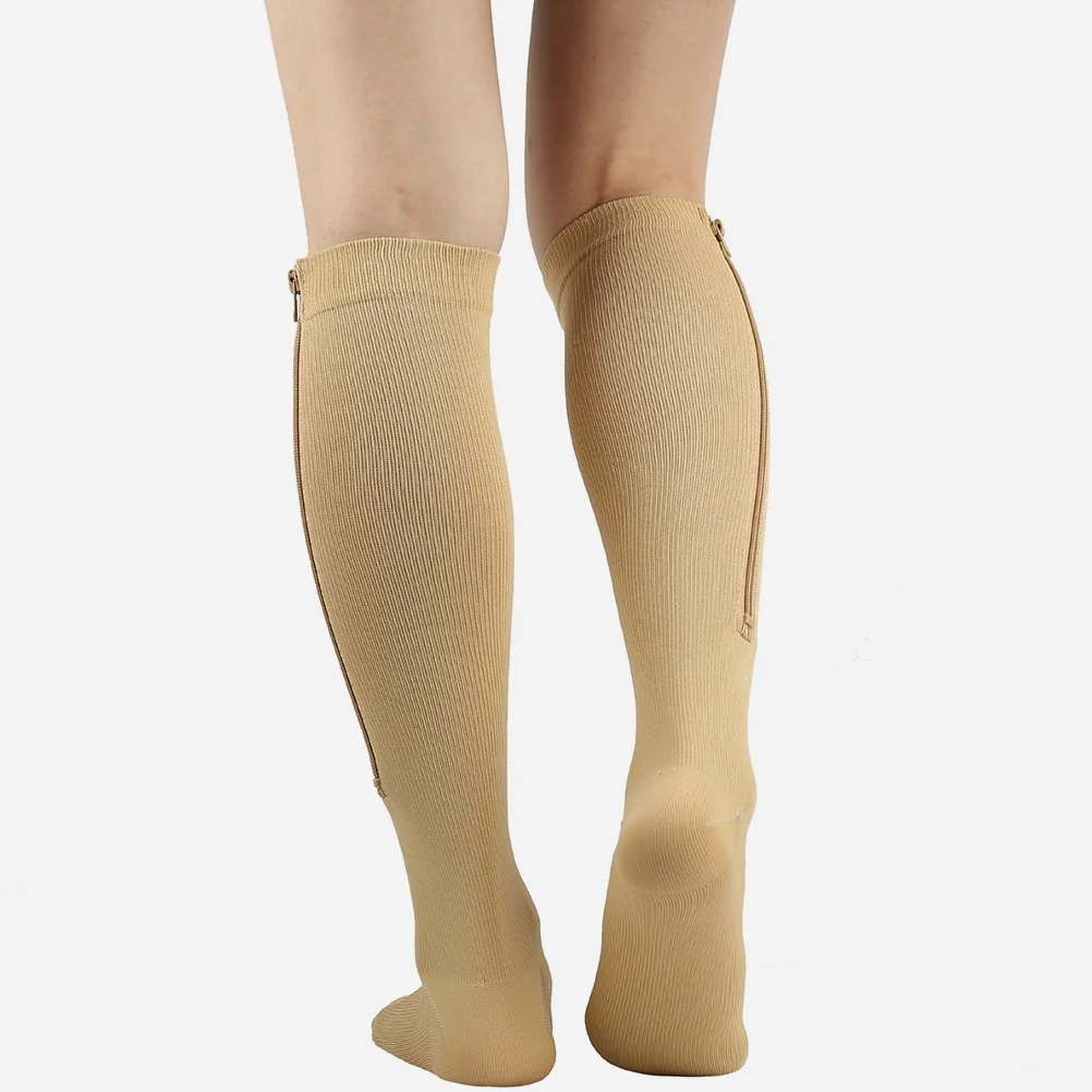 

1Pair Zipper Compression Socks with Advanced Technology Moisture Wicking Comfort Fit for Sports Outdoor Activities Leg