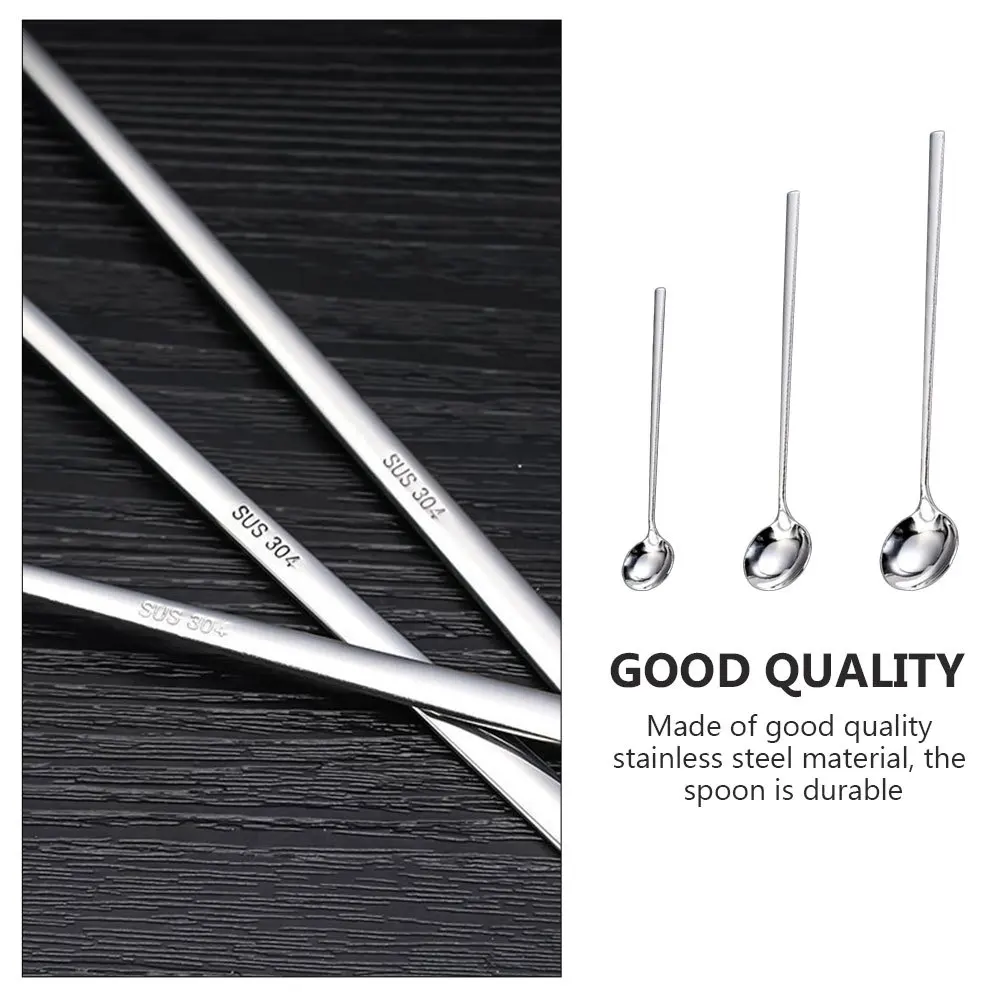 

3 Pcs Stainless Steel Mixing Spoon Set Coffee Stirring Spoons Sugar Tea for Dessert Picnic Latte