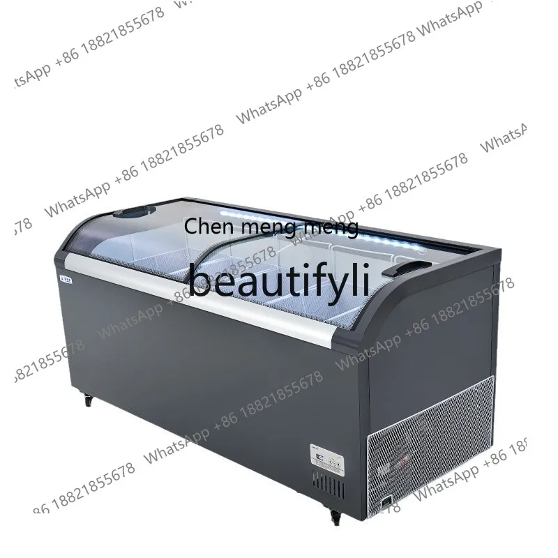 New arrive Commercial 2m Curved Display Cabinet Refrigerated Freezer One-Button Conversion Supermarket Special Display Cabinet