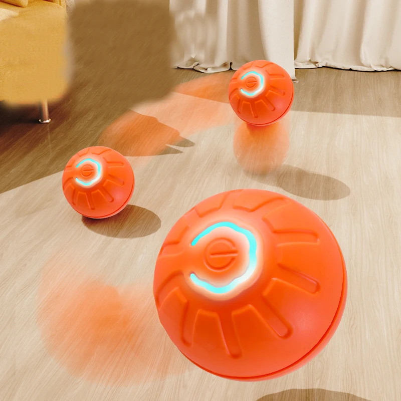 New Automatic Moving Dog Toy Ball Smart USB Jumping Rotating Interactive Dog Chew Toy Ball for Puppy Ball Toys