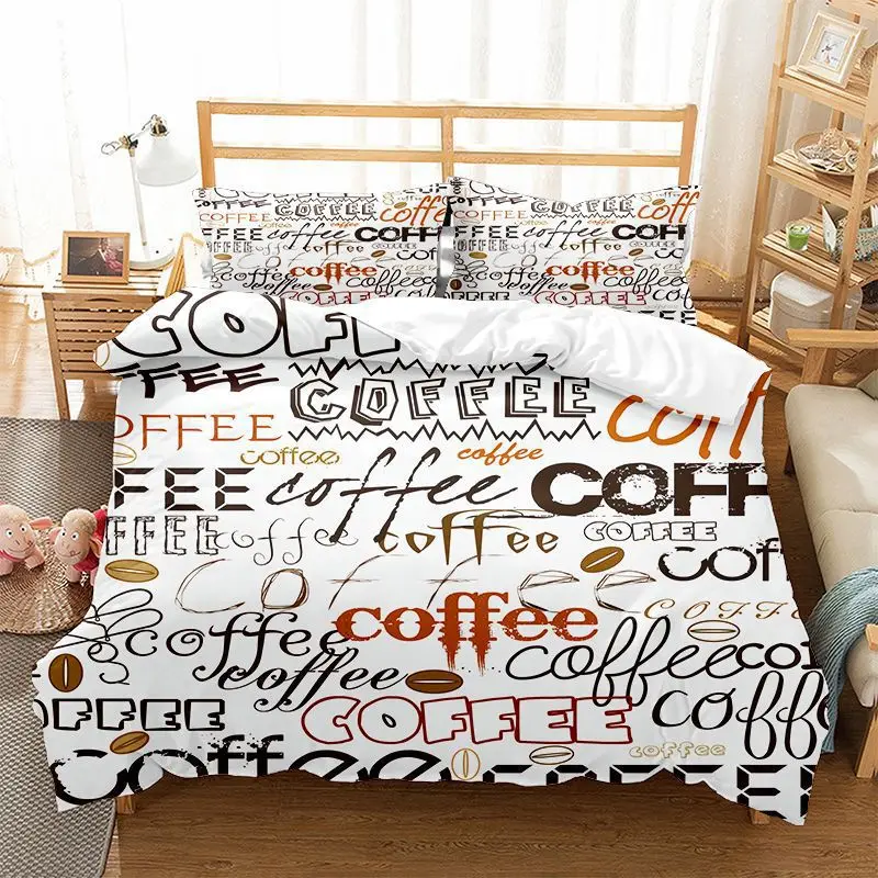 

Soft Romantic English Words Duvet Cover Inspirational Words Bedding Set Queen For Adults Kids Decor Newspaper Letter Quilt Cover