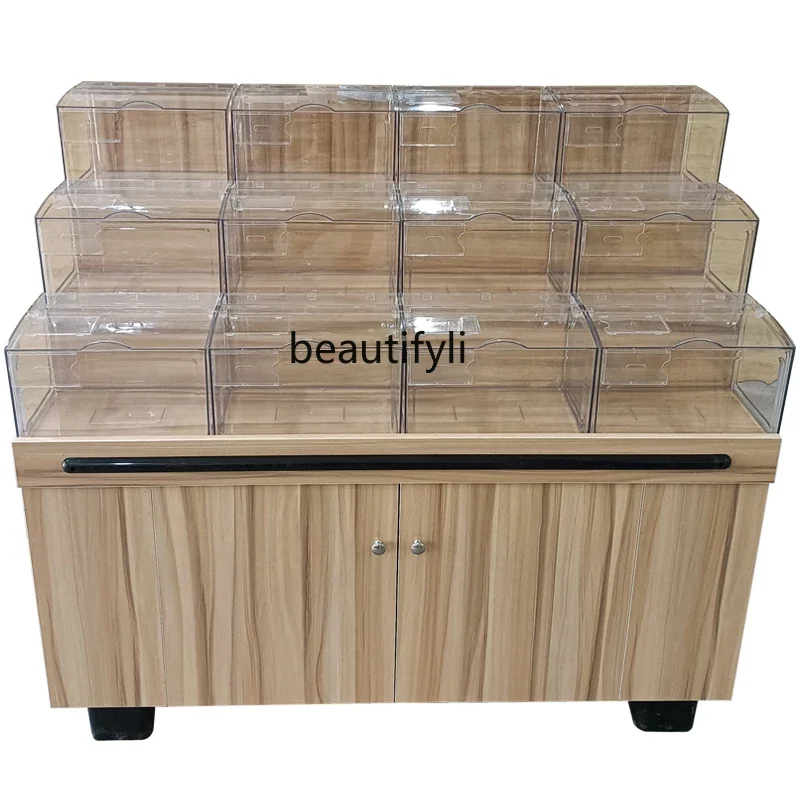 

ss newBulk-Cargo Cabinet Supermarket Dried Fruit Snack round Zhongdao Shelf Cabinet Candy Display Cabinet