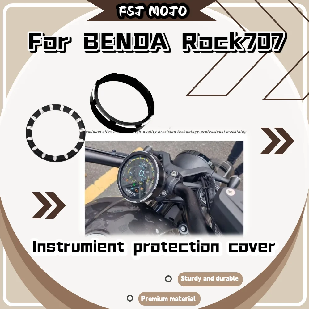 

For Benda Rock707 Alloy Instrument Bezel Protector, Shockproof Speedometer Decor Cover Anti-knock Dashboard Shell Motorbike