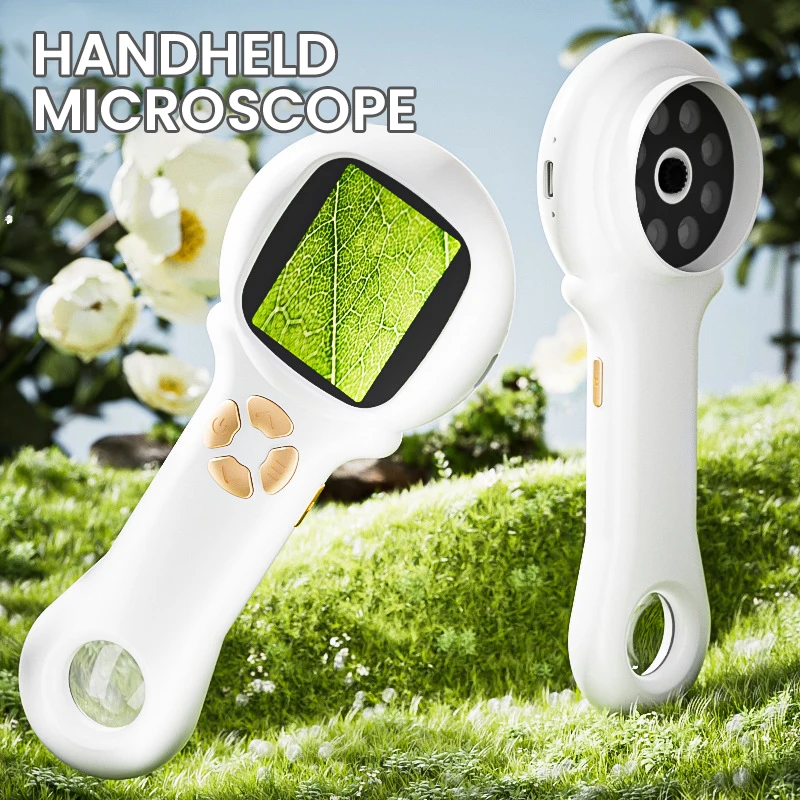 

Портативный микроскоп с экраном, набор для научных экспериментов, карманная лупа с LED-подсветкой, подарок для школьников и детей на день рождения