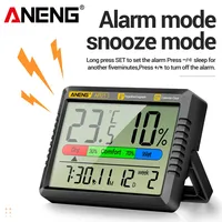 ANENG AP01 Thermohygrometer Electronic Clock Digital Air Thermometer Hygrometer High Definition Screen for Multiscene Monitoring