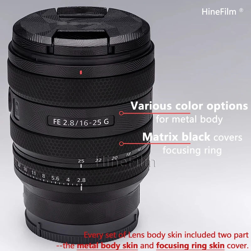 Hinefilm الجلد لسوني 16-25 f2.8 عدسة الجلد SEL1625G عدسة التفاف غطاء لسوني FE16-25mm F2.8 G عدسة ملصق 1625 الجلد FE16-25