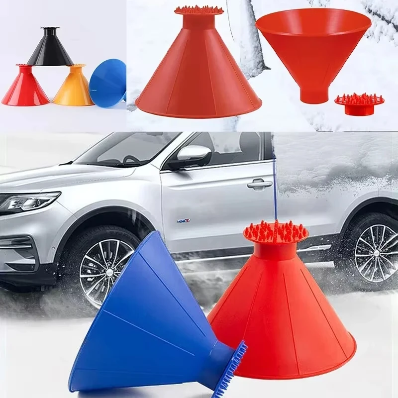 Car Window Windshield Magic Ice Scraper Oil Funnel Snow Remover Shovels Deicer Cone Tool Scraping Winter Car Accessories