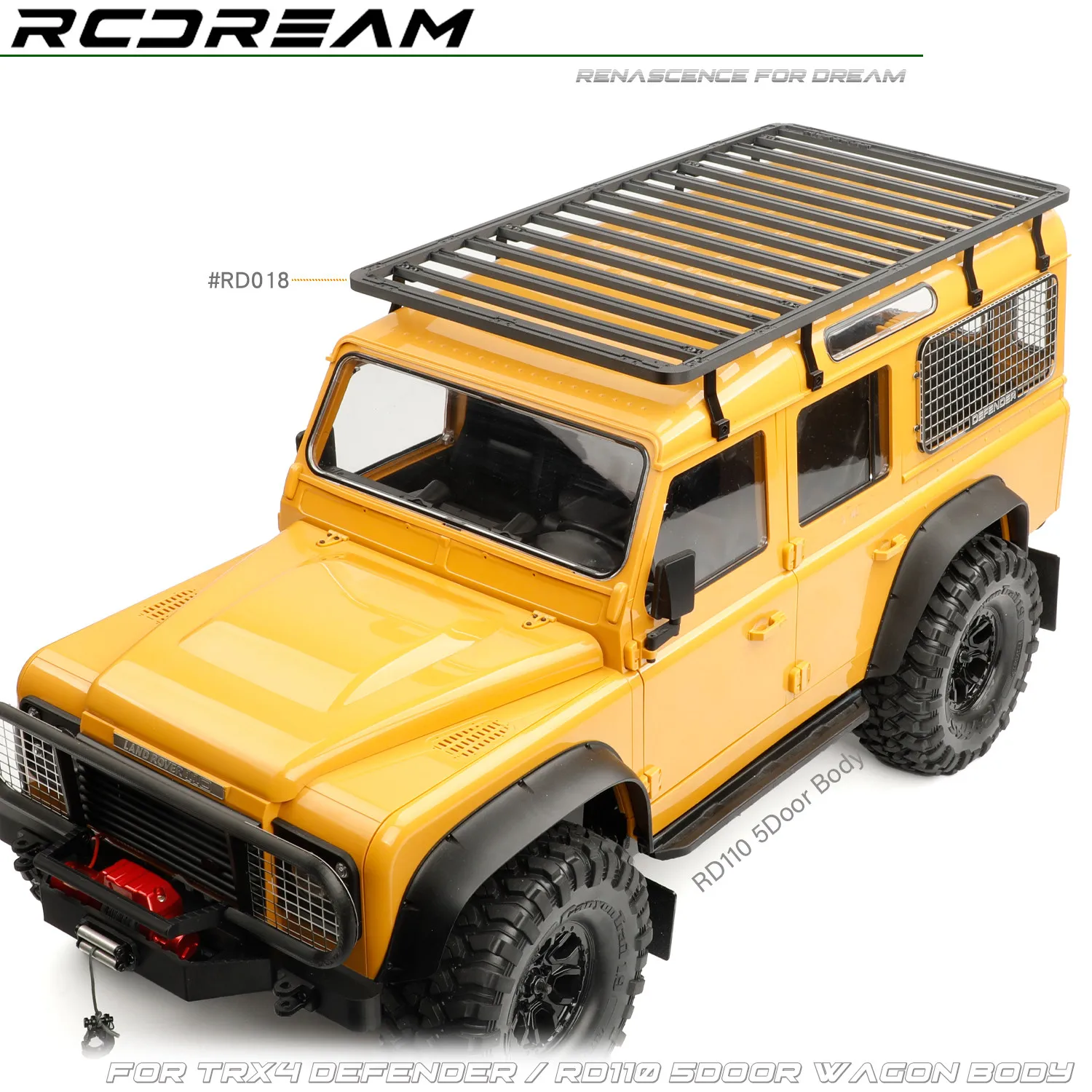 RCDream 1/10 Multifunctional Roof Rack Platform Luggage Rack for Traxxas TRX4 Defender Wild-Defender RD110