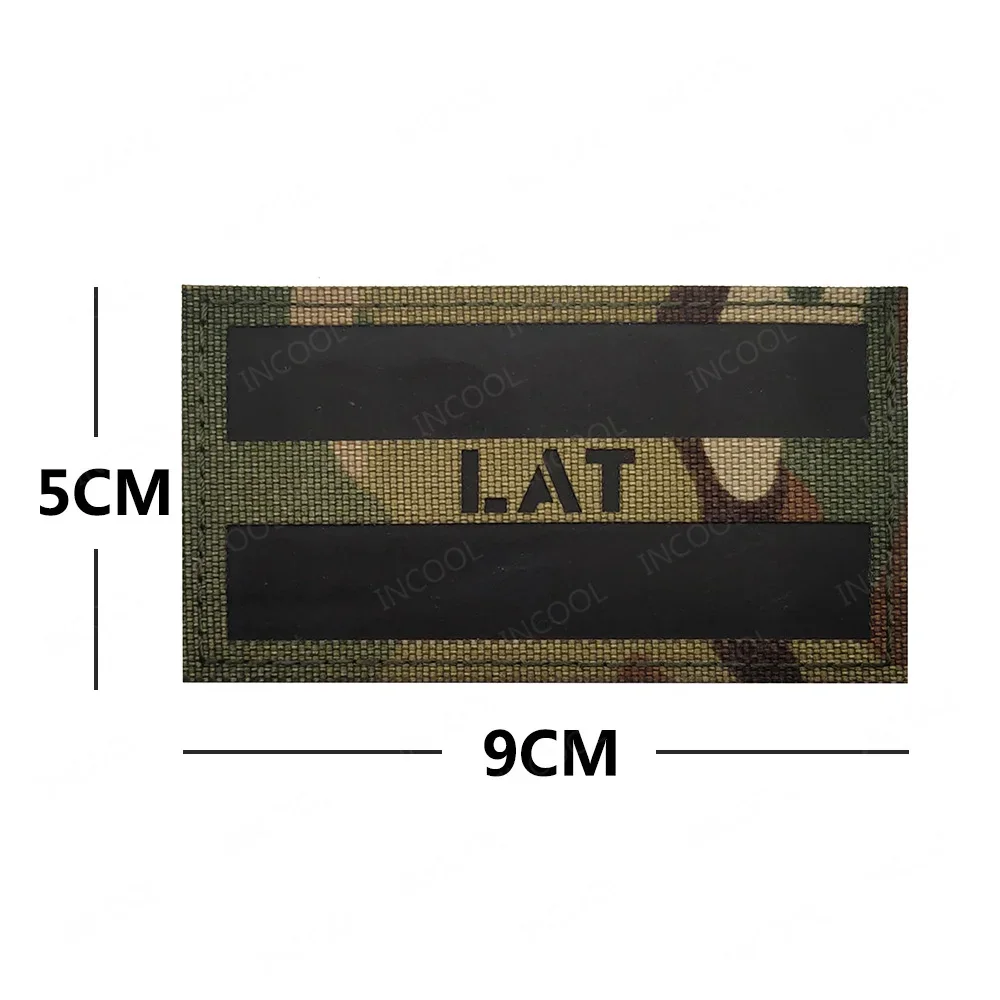 Latvija Flag Reflective Patches Latvia Embroidered Appliques LAV Flags Rubber PVC Hook Loop Decorative Shoulder Badges For Caps