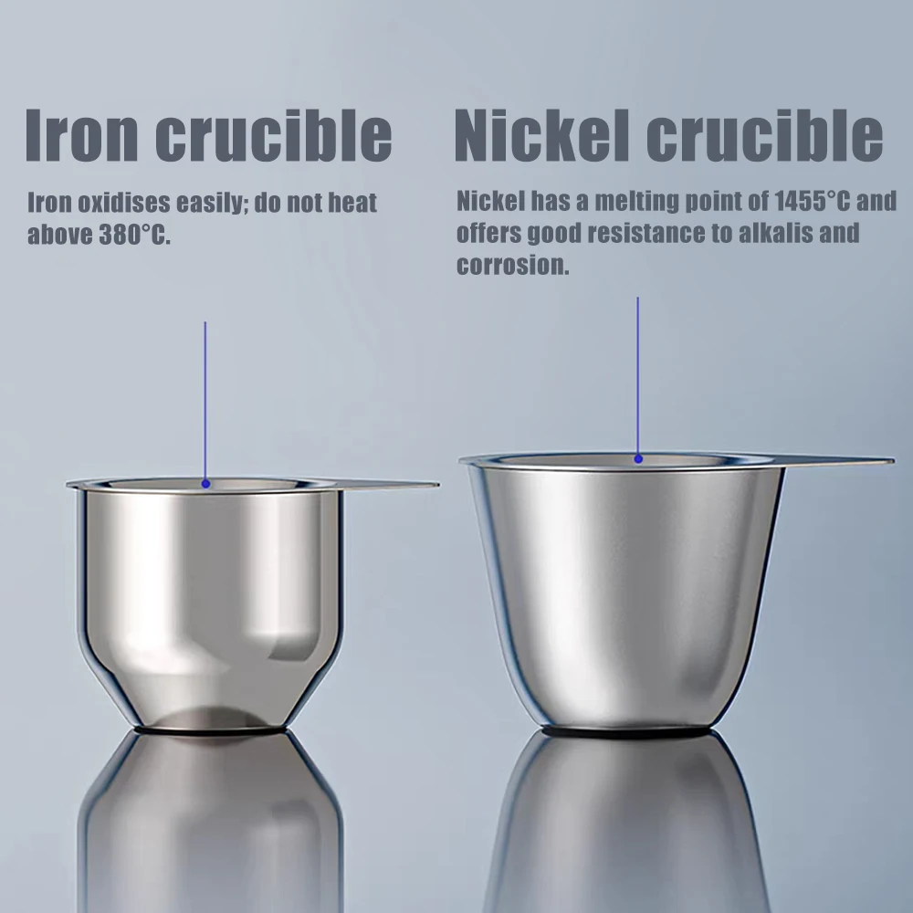 30/50ML Iron Crucible Nickel Crucible High Temperature Resistant For Metal Melting And Chemical Experiment Lab Supplies