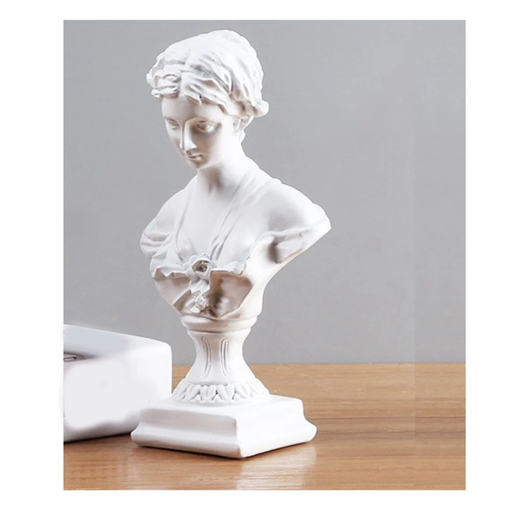 BAAJ-1 Piece Classic Roman Head Bust Greek Mythology Sculpture For Living Room Home Shelf Decor