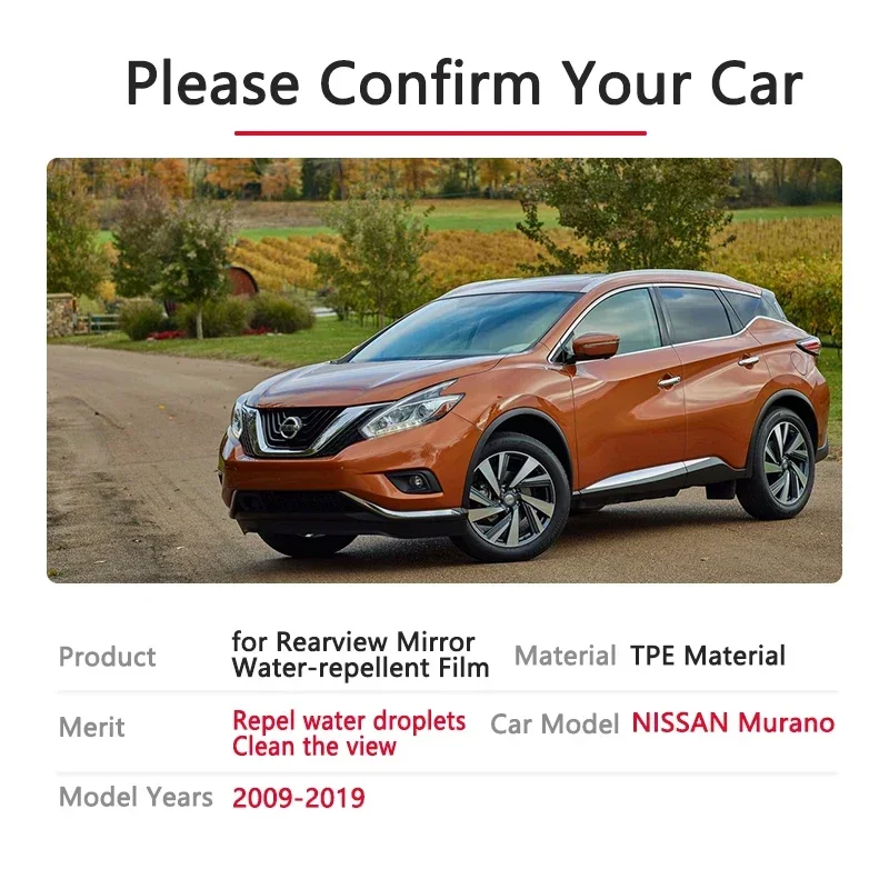 For Nissan Murano Z51 Z52 2009~2019 Full Cover Anti Fog Film Rainproof Rearview Mirror Accessories 2010 2013 2015 2016 2017 2018