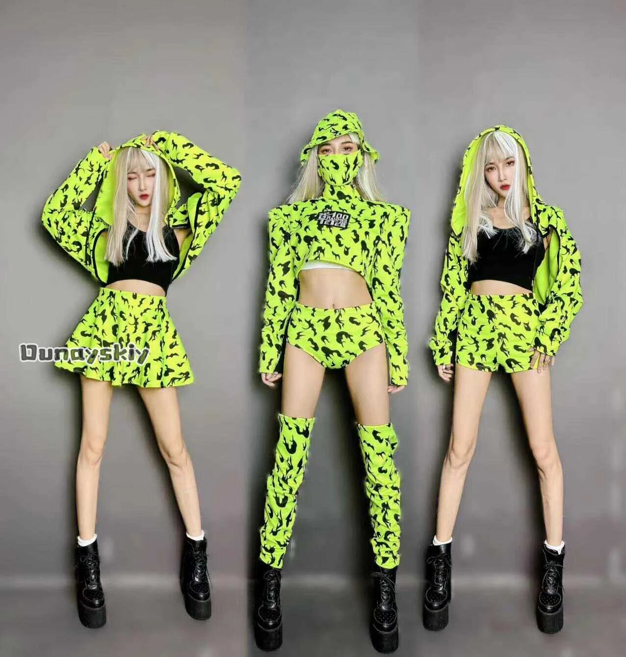 2026 Halloween Carnival New Woman Group Performance Song Suit Bar Performance Suit Dance Team Fluorescent Dance Costume