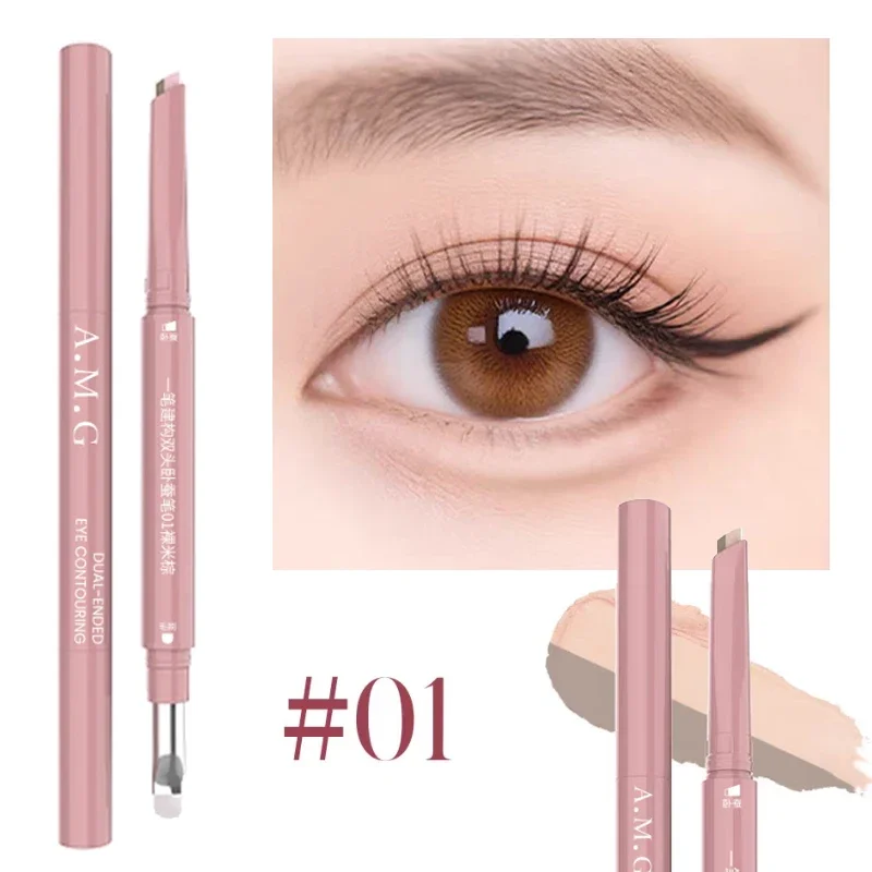 Bicolor Aufhellender Aegyo Sal Stift 2-in-1 Nude Pink Unter-Augen-Highlighter Schattenstift Natürlicher Lying-Silkworm-Kontur-Augen-Make-up-Stift – Detail 7