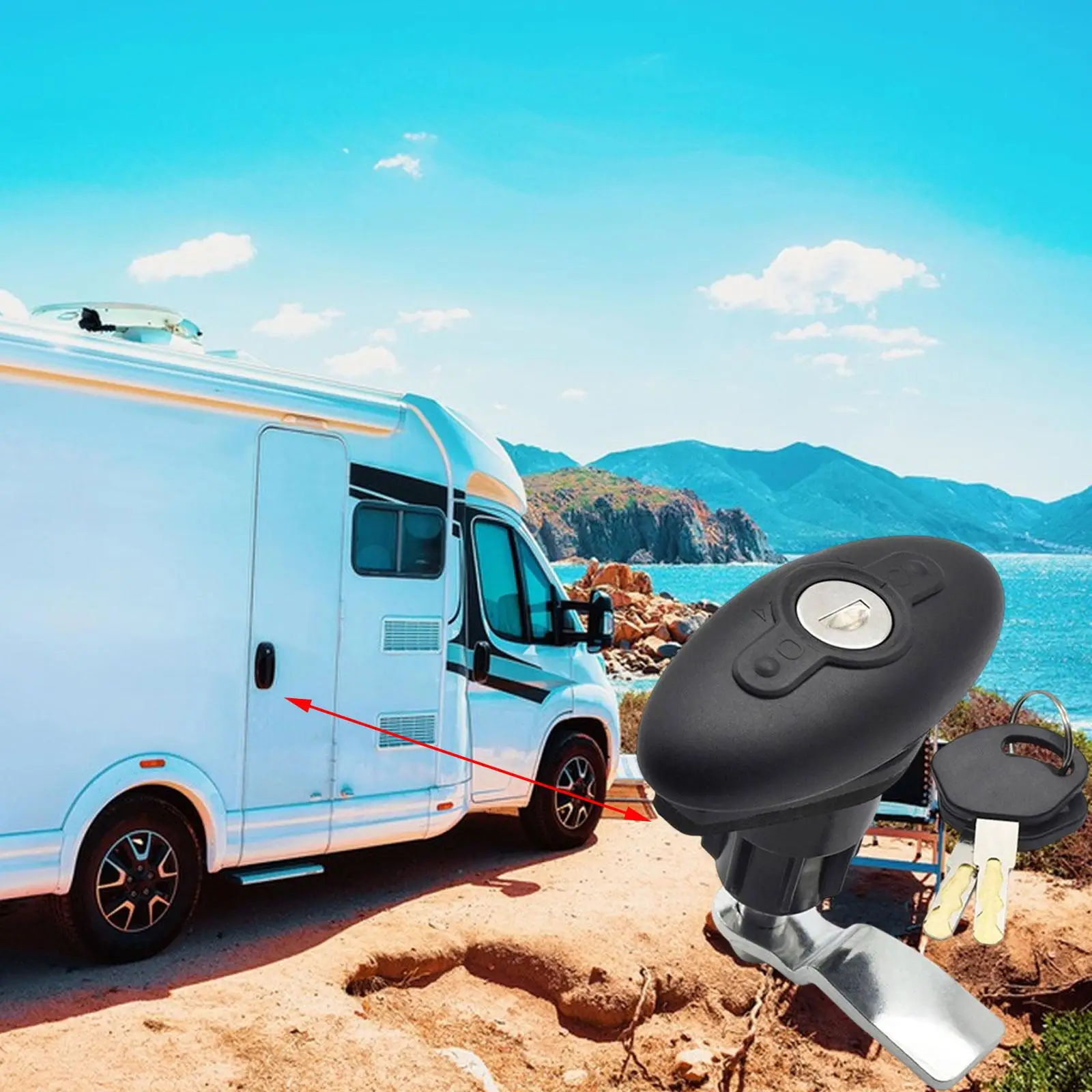 قفل باب دخول مجداف RV عالمي من النايلون عالي القوة لمقصورة مقطورة المنزل المتنقل للقافلة