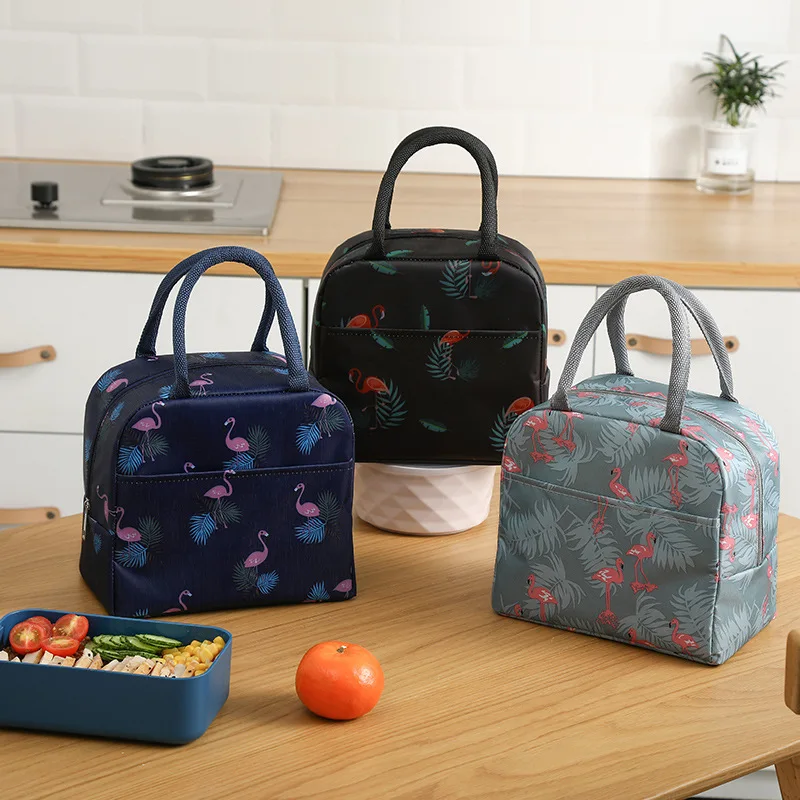 Portable Lunch Bag Waterproof Thermal Insulated Lunch Box Bento Pouch Dinner Insulation Handbag Student Thickened Cute Lunch Bag