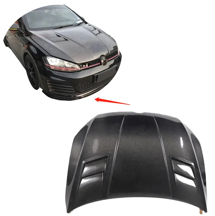

Gti Style Carbon Fiber Hood for Golf 7 Mk7 Tr Cmst Custom Bonnet Engine Cover Vent for Classic Auto Parts