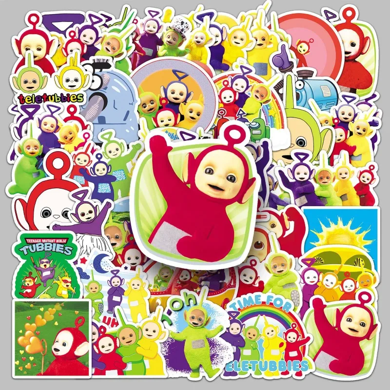 50 Stück Teletubbies Cartoon-Aufkleber Kreativität Exquisite Niedliche DIY-Dekorationen für Laptops, Handys, Wasserflaschen, Autos, Dekorative Geschenke