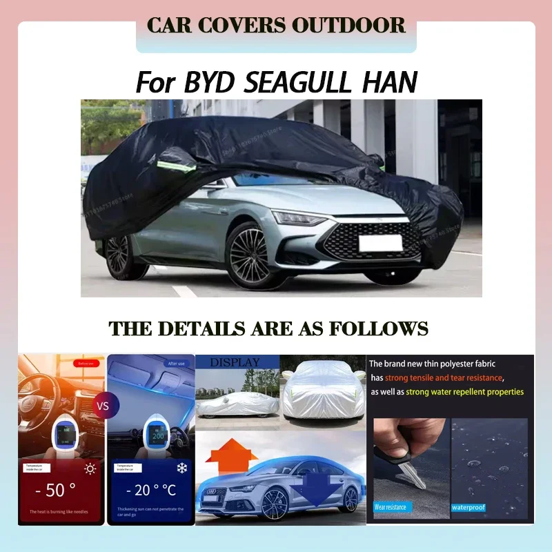 Car Covers Outdoor for BYD SEAGULL HAN Full Car Cover SUV Anti-UV Sun Shade Snow Rain Ice Protection Waterproof Durable Cover