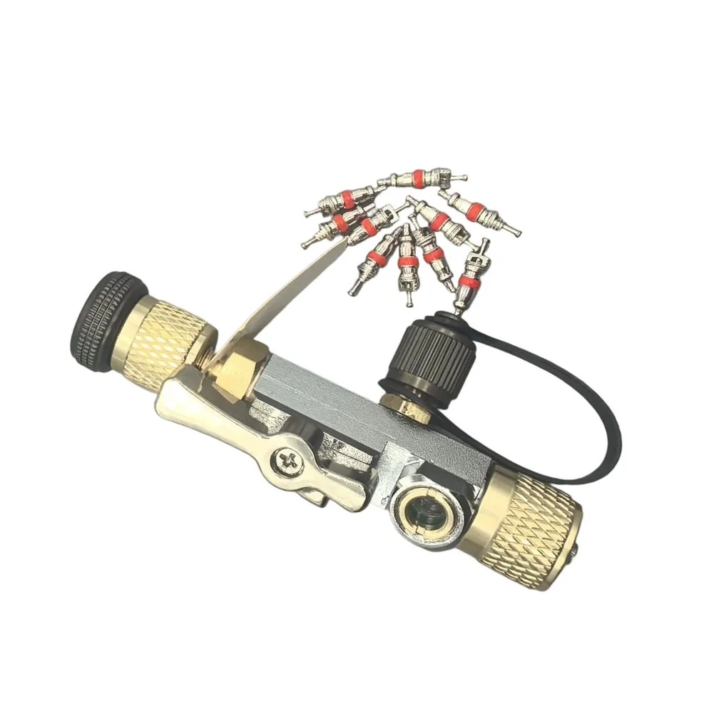 Valve Core Removal Tool for R32 R410A Systems Featuring 5/16 Inch Size Magnetic Handle and Integrated Sight Glass