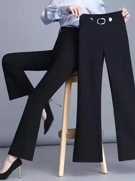 High Waist Casual Pants Women's Black Loose Slimming Drapey Versatile Spring New Style Southeast Asia Imported Fashion