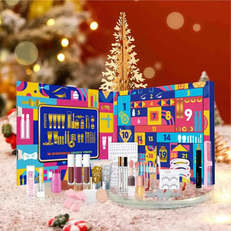 Beauty Advent Calendars For Christmas Lipsticks Advent Calendars Makeup Countdown Calendars Cosmetic Headband 24Days Makeup Set